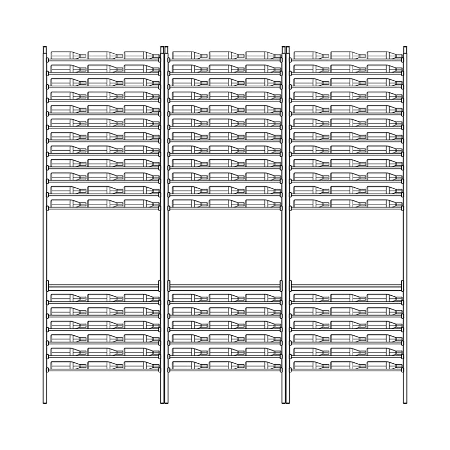 Premier Cru Wine Racks Premier Cru Modern - Savour - Triple Triple Triple (121 1/4" Wide) - 2 Bottles Deep