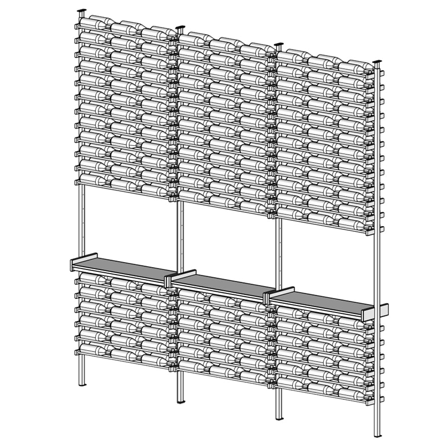 Premier Cru Wine Racks Premier Cru Modern - Savour - Triple Triple Triple (121 1/4" Wide) - 2 Bottles Deep