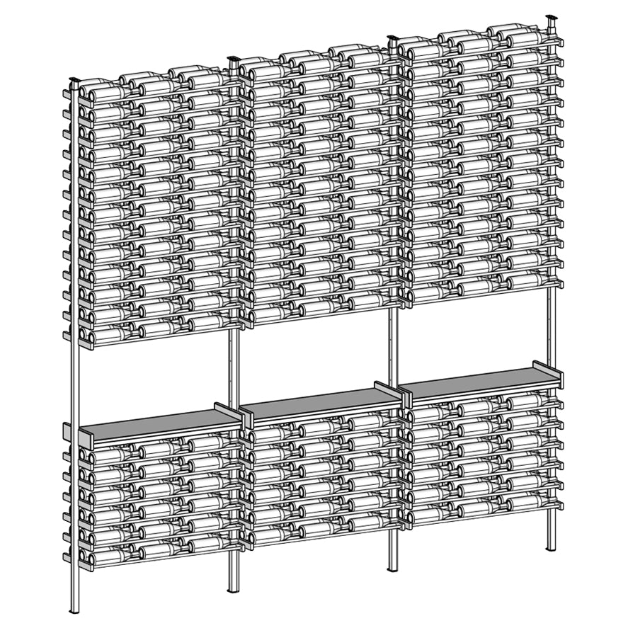 Premier Cru Wine Racks Premier Cru Modern - Savour - Triple Triple Triple (121 1/4" Wide) - 3 Bottles Deep
