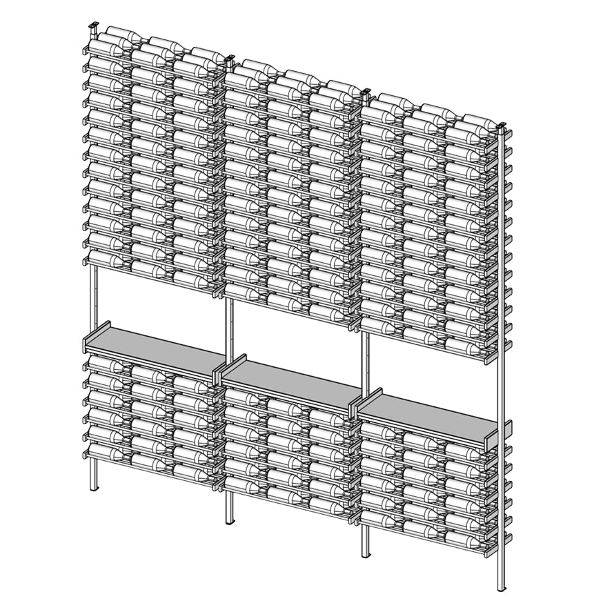 Premier Cru Wine Racks Premier Cru Modern - Savour - Triple Triple Triple (121 1/4" Wide) - 3 Bottles Deep