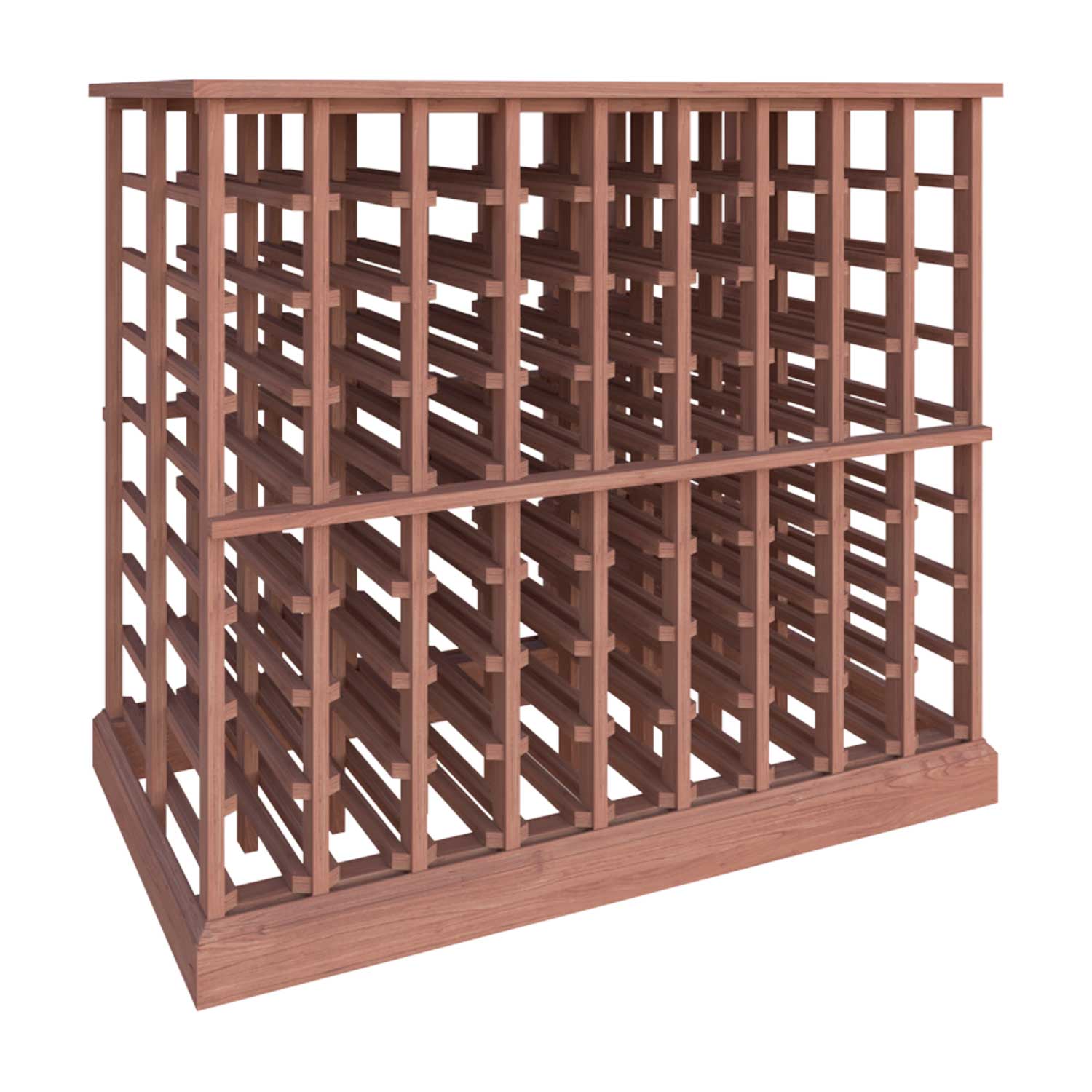 Premier Cru Wine Racks Standard (750ml) Double Deep Island - Premier Cru Premium Wooden Racking African Sapele