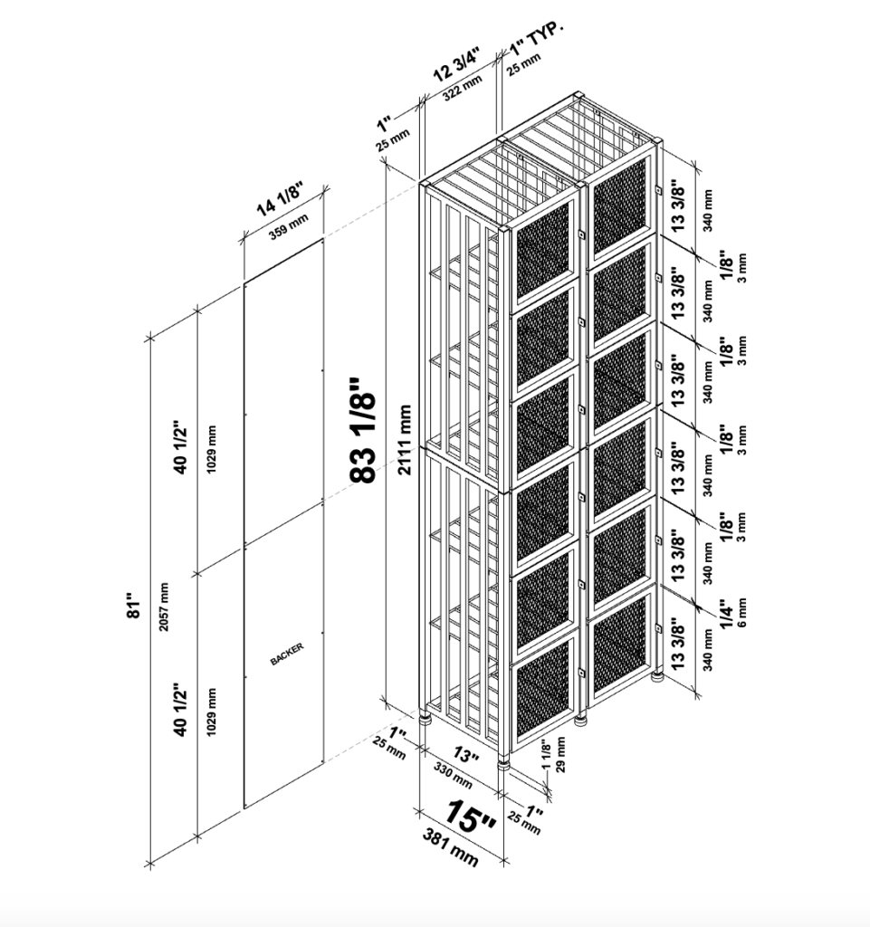 Tall Two Wide Wine Locker