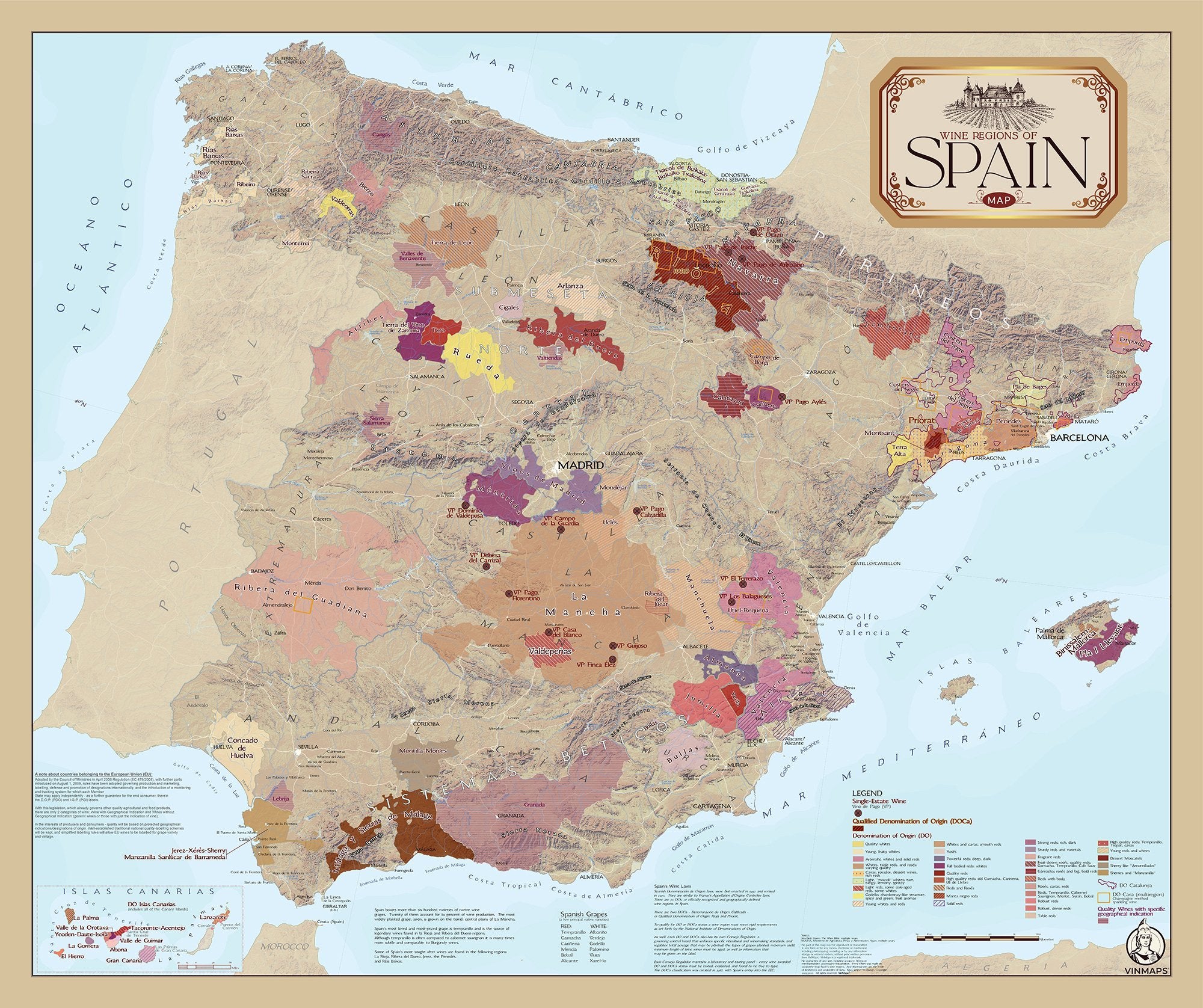 Spain Wine Map