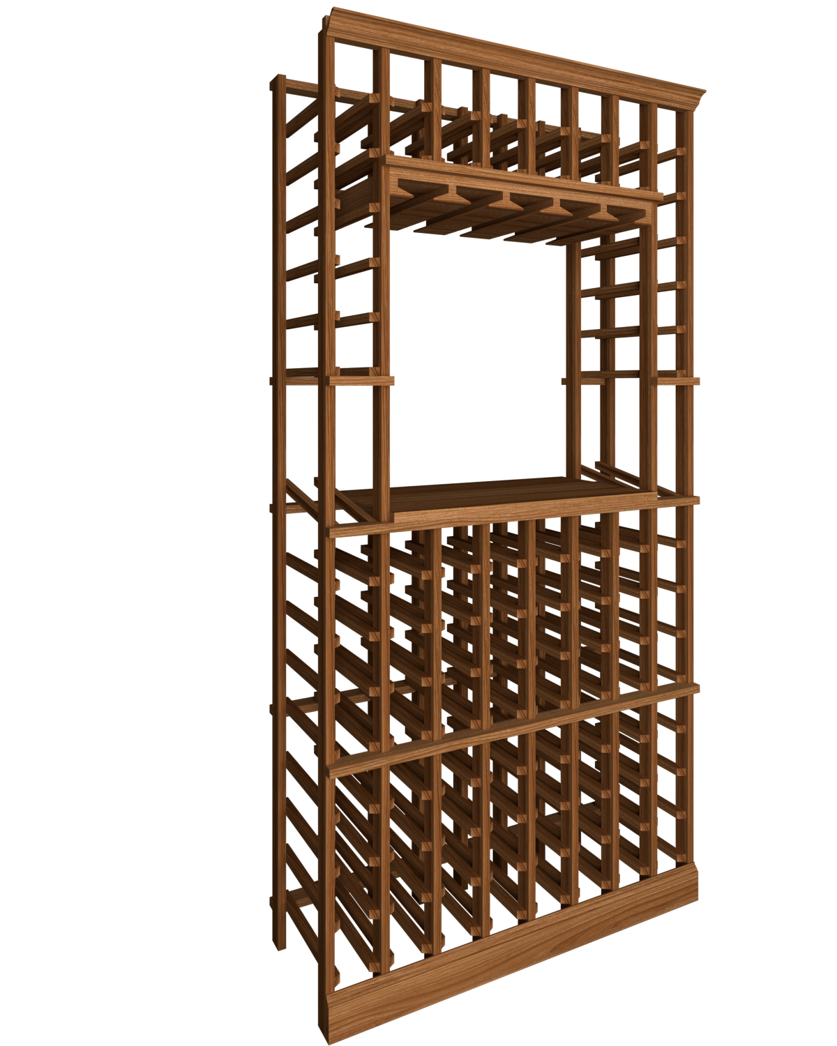Premier Cru Wine Racks Tasting Niche with Standard Bottle 750ml - Premier Cru Premium Wooden Racking Canadian Toasted Maple