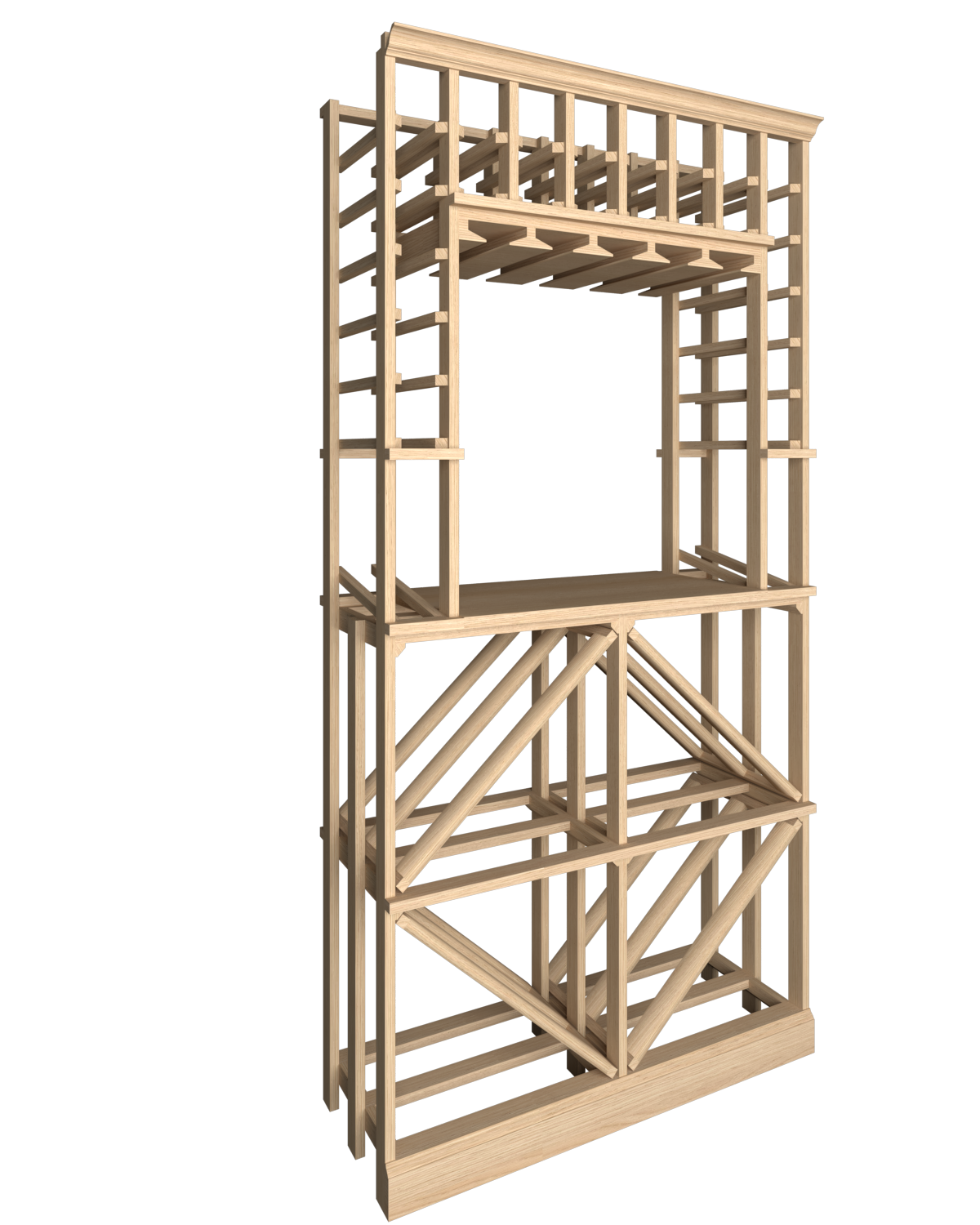 Premier Cru Wine Racks Tasting Niche with Diamond and Standard Bottle (750ml) - Premier Cru Premium Wooden Racking