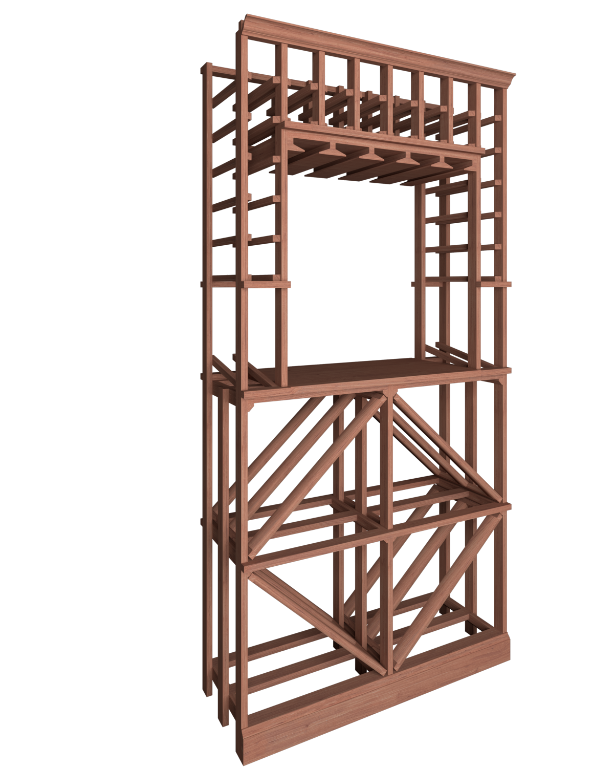 Premier Cru Wine Racks Tasting Niche with Diamond and Standard Bottle (750ml) - Premier Cru Premium Wooden Racking