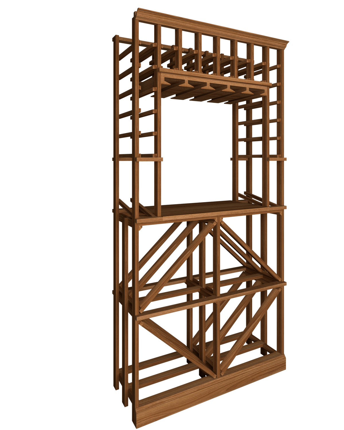Premier Cru Wine Racks Tasting Niche with Diamond and Standard Bottle (750ml) - Premier Cru Premium Wooden Racking