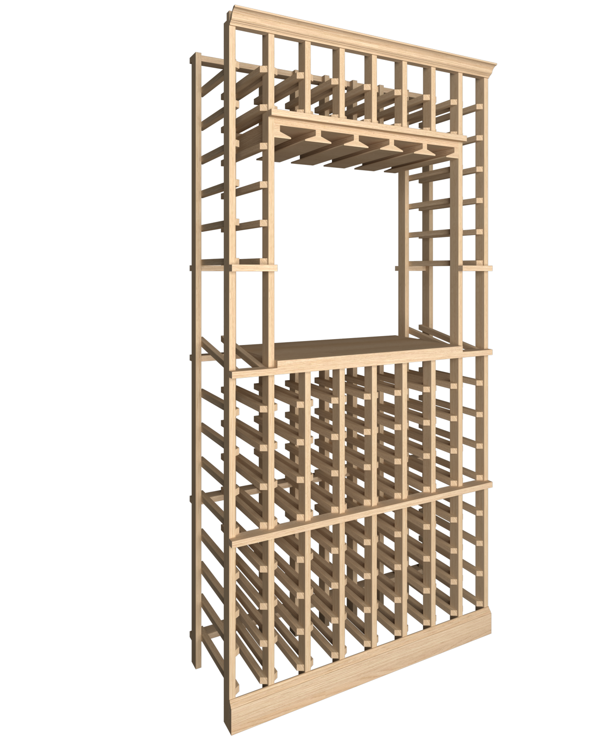 Premier Cru Wine Racks Tasting Niche with Standard Bottle 750ml - Premier Cru Premium Wooden Racking European Beech