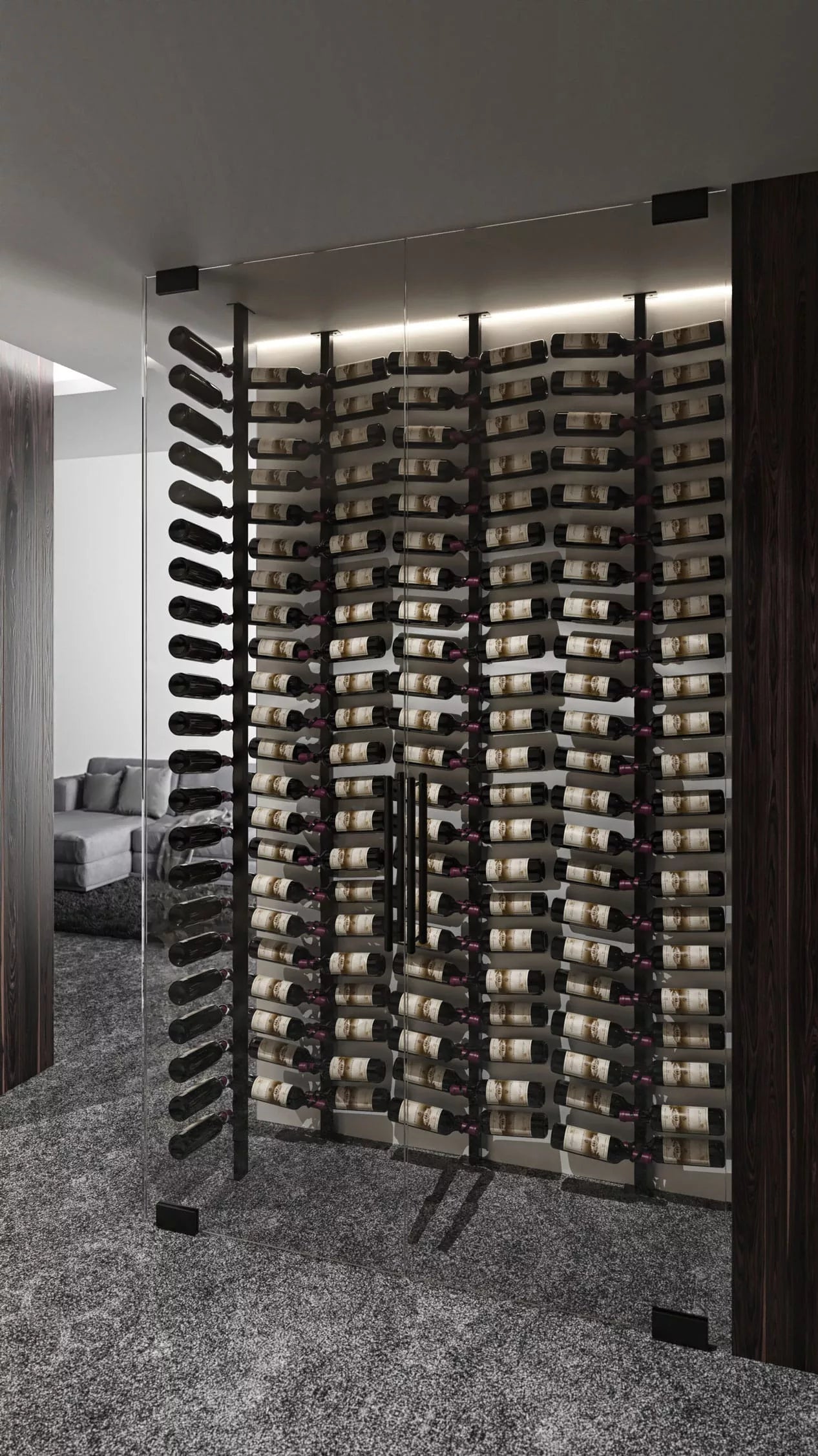 R Series Helix Dual 15 (minimalist wall mounted metal wine rack)