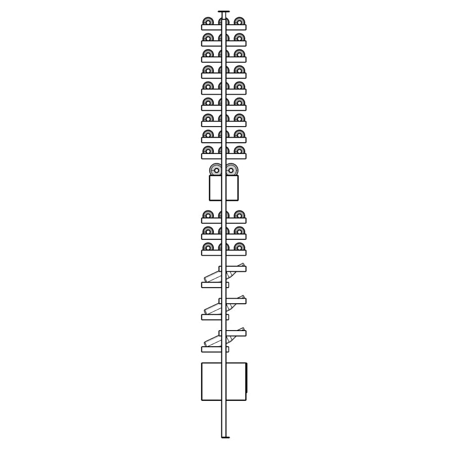 Truvia wine rack with vertical wine bottles shelves and box.