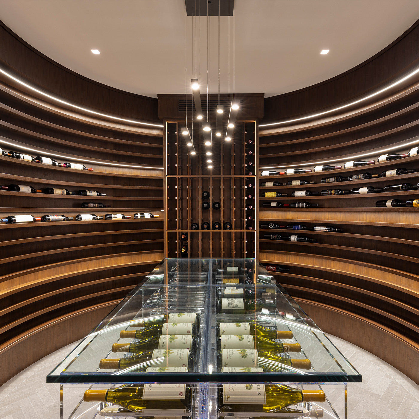 Wine cellar with wine bottles