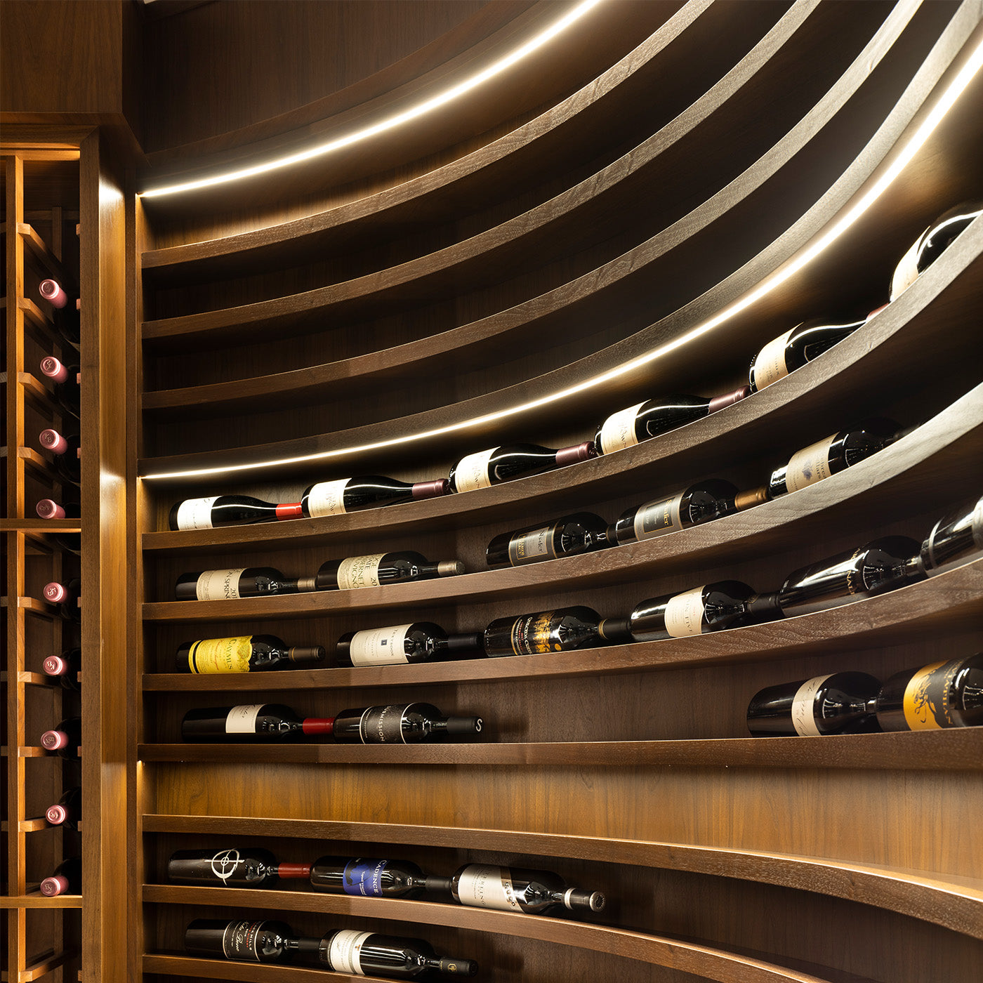 Custom wine cellar wine multiple wine bottles