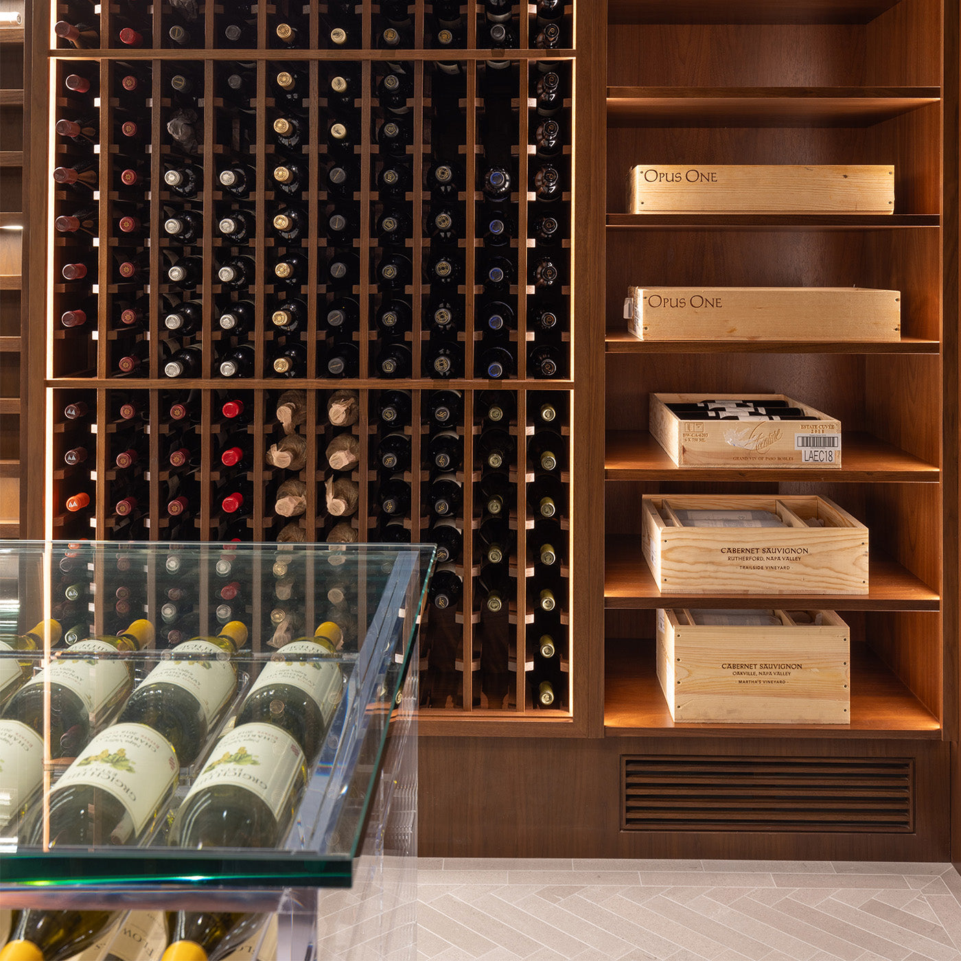 Custom wine cellar wine multiple wine bottles