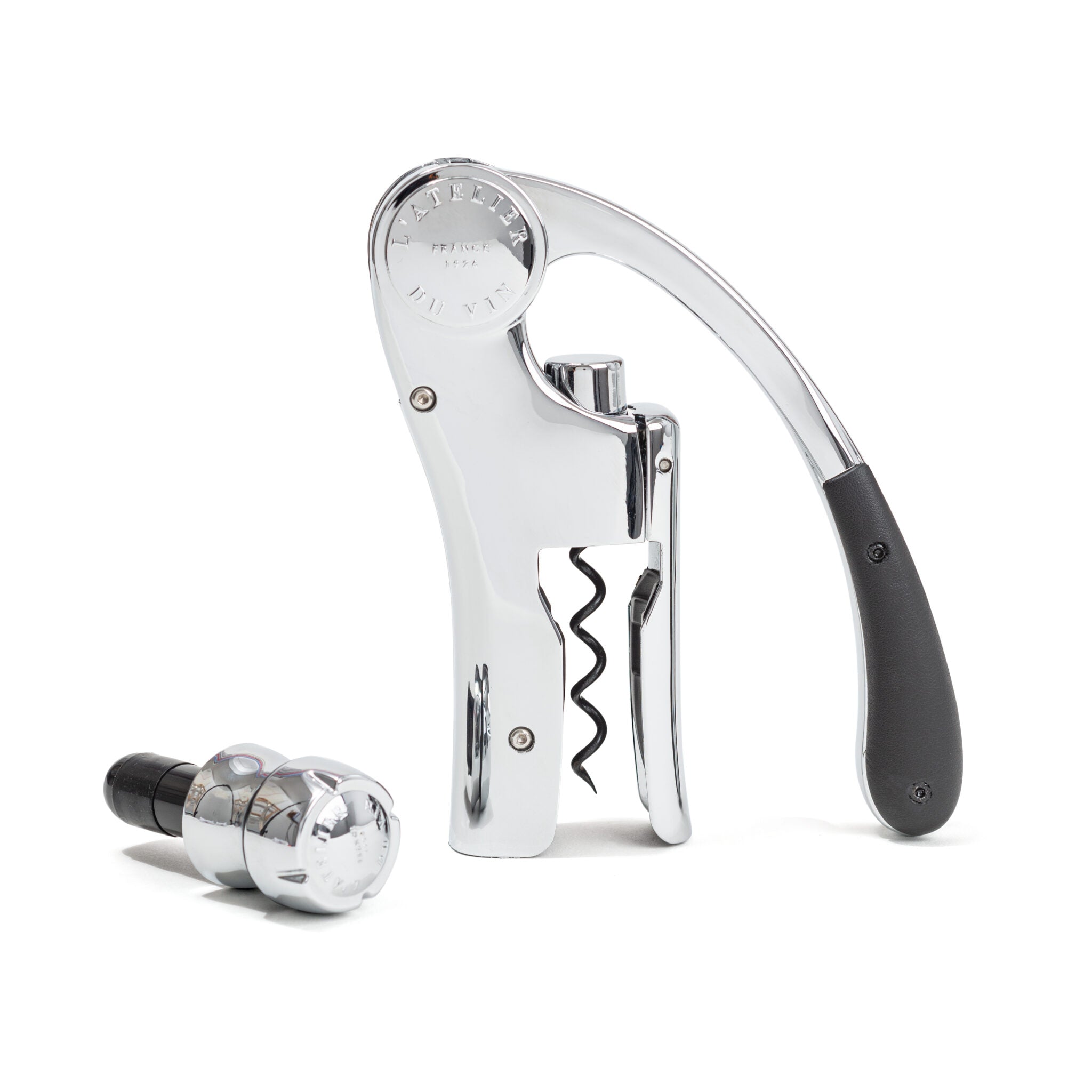 L'Atelier du Vin Up & Down Lever Corkscrew & Champagne Stopper Set
