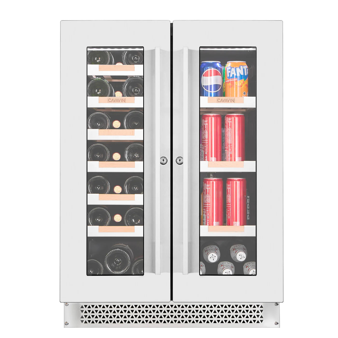 Cavavin Cavavin Vinoa 21 Bottle + 46 Can Dual Zone Wine and Beverage Center - French Doors