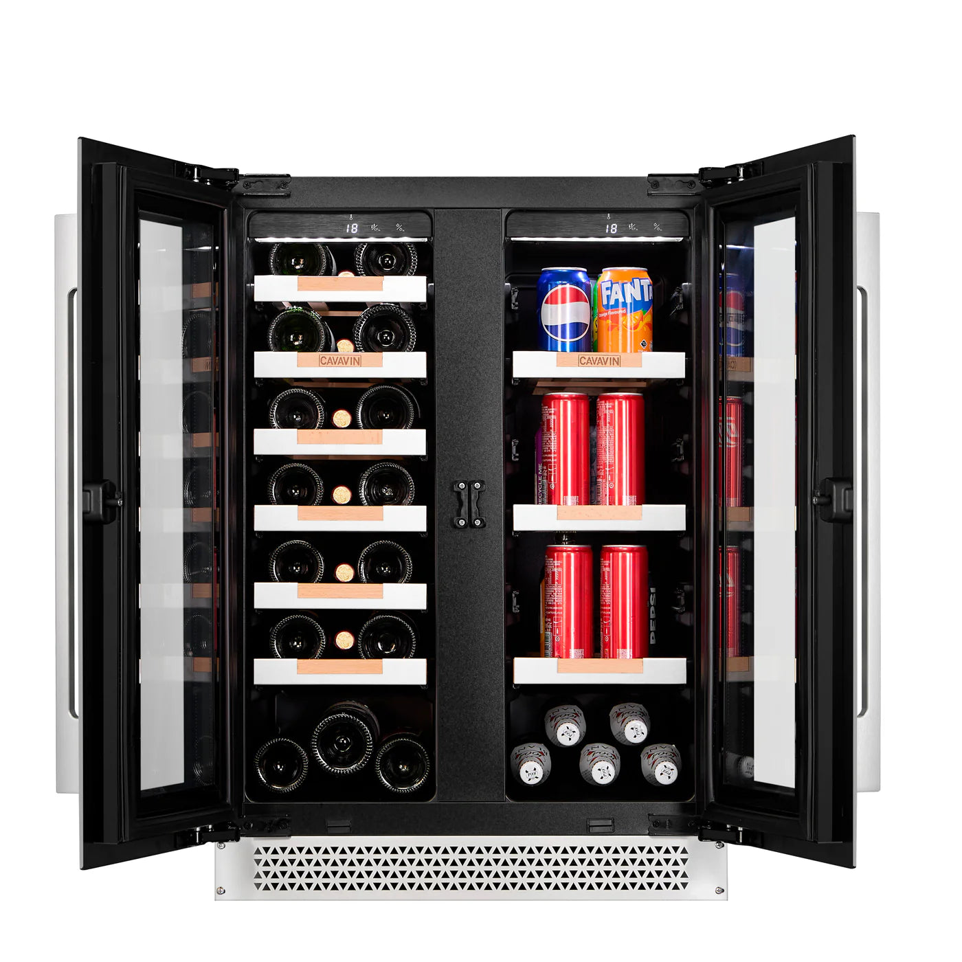 Cavavin Cavavin Vinoa 21 Bottle + 46 Can Dual Zone Wine and Beverage Center - French Doors