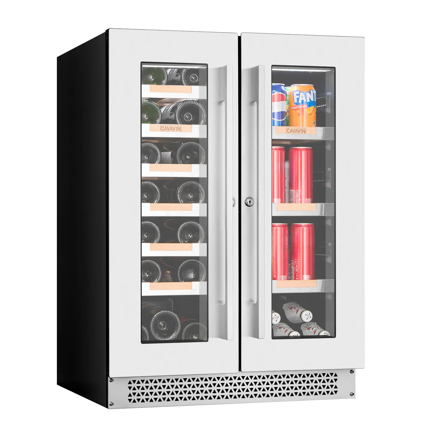 Cavavin Cavavin Vinoa 21 Bottle + 46 Can Dual Zone Wine and Beverage Center - French Doors