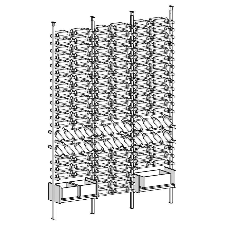 Premier Cru Wine Racks Premier Cru Modern - Complete - VELORA (85 1/4" Wide) - 2 Bottles Deep