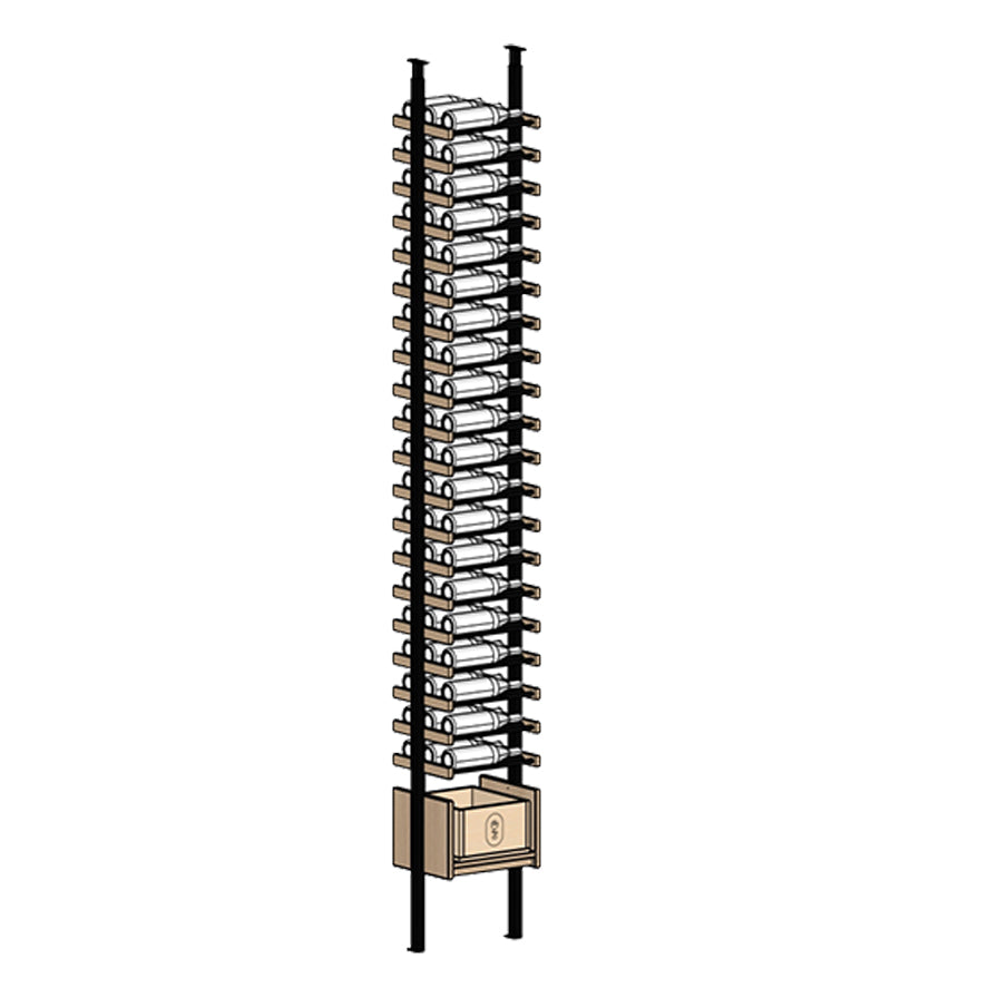 Premier Cru Wine Racks Premier Cru Modern - VinoCase - Single Wide (17 1/2" Wide) - 3 Bottles Deep