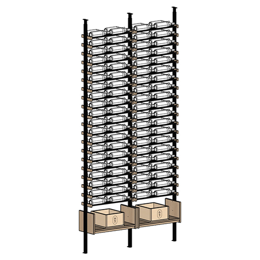 Premier Cru Wine Racks Premier Cru Modern - VinoCase - Double Double (57 1/4" Wide) - 2 Bottles Deep