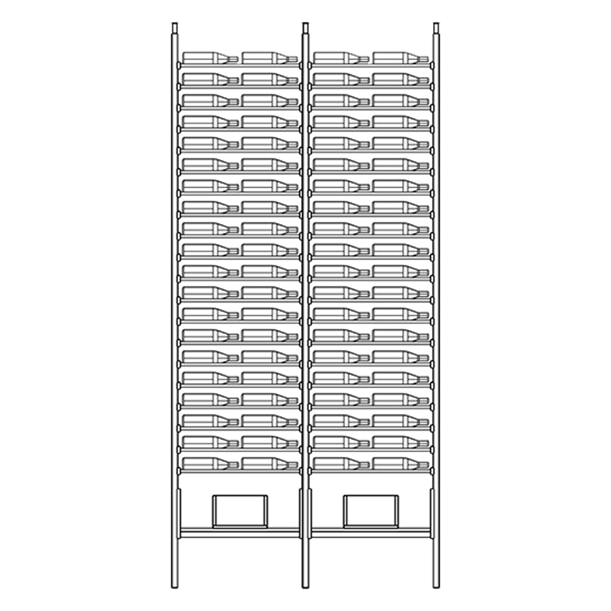 Premier Cru Wine Racks Premier Cru Modern - VinoCase - Double Double (57 1/4" Wide) - 2 Bottles Deep