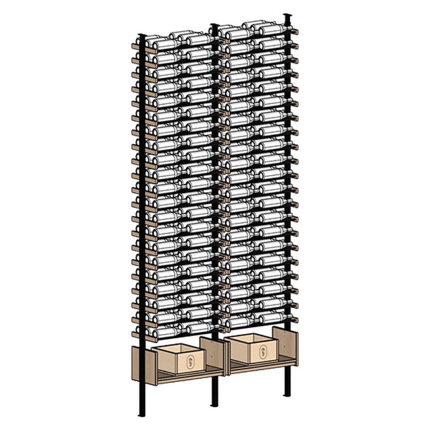 Premier Cru Wine Racks Premier Cru Modern - VinoCase - Double Double (57 1/4" Wide) - 3 Bottles Deep