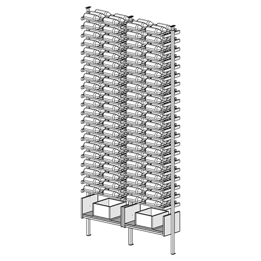 Premier Cru Wine Racks Premier Cru Modern - VinoCase - Double Double (57 1/4" Wide) - 3 Bottles Deep
