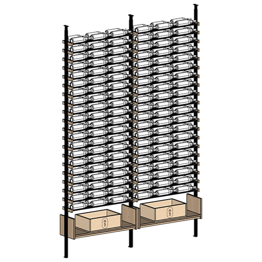 Premier Cru Wine Racks Premier Cru Modern - VinoCase - Triple Triple (81 1/4" Wide) - 2 Bottles Deep