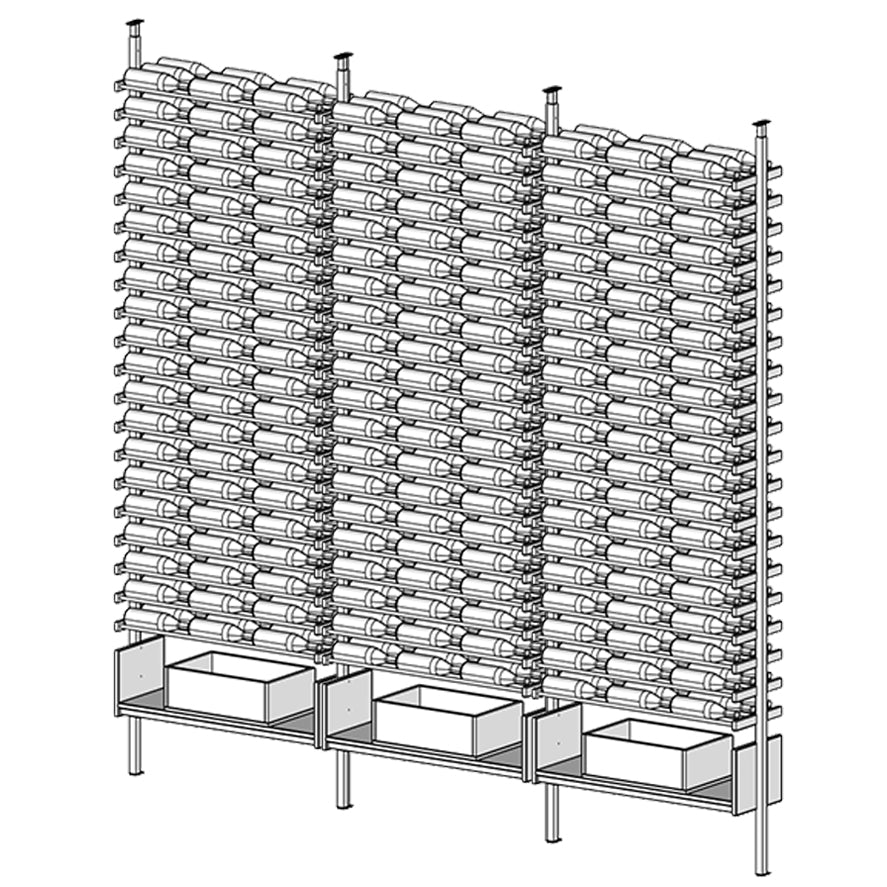 Premier Cru Wine Racks Premier Cru Modern - VinoCase - Triple Triple Triple (121 1/4" Wide) - 3 Bottles Deep