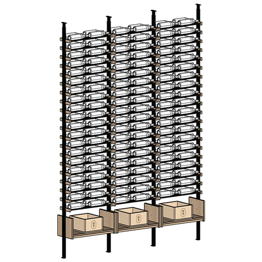 Premier Cru Wine Racks Premier Cru Modern - VinoCase - Double Double Double (57 1/4" Wide) - 2 Bottles Deep