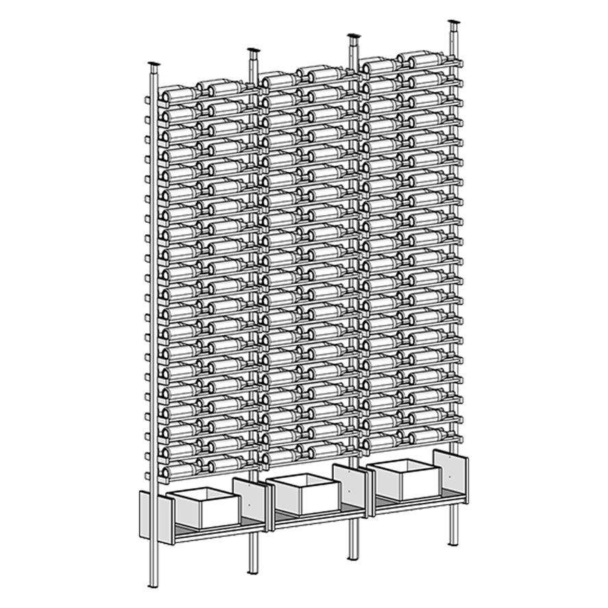 Premier Cru Wine Racks Premier Cru Modern - VinoCase - Double Double Double (57 1/4" Wide) - 2 Bottles Deep