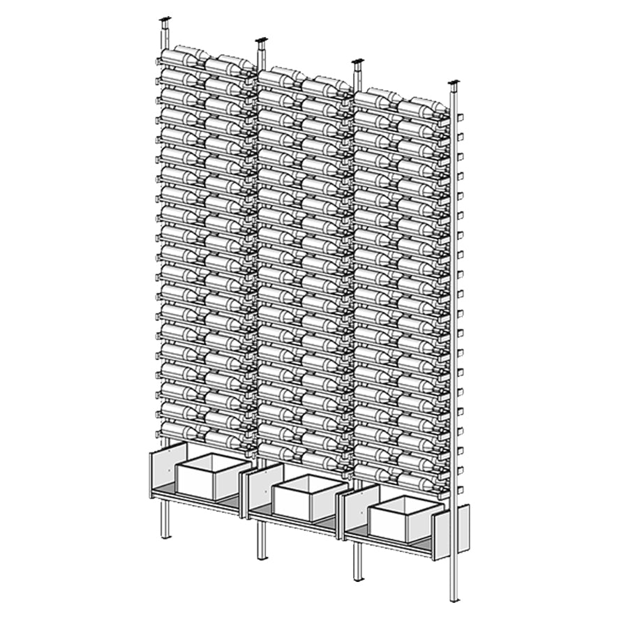 Premier Cru Wine Racks Premier Cru Modern - VinoCase - Double Double Double (57 1/4" Wide) - 2 Bottles Deep