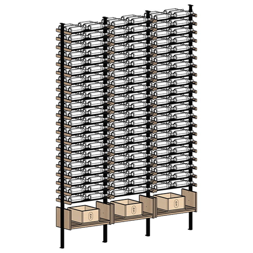 Premier Cru Wine Racks Premier Cru Modern - VinoCase - Double Double Double (57 1/4" Wide) - 3 Bottles Deep