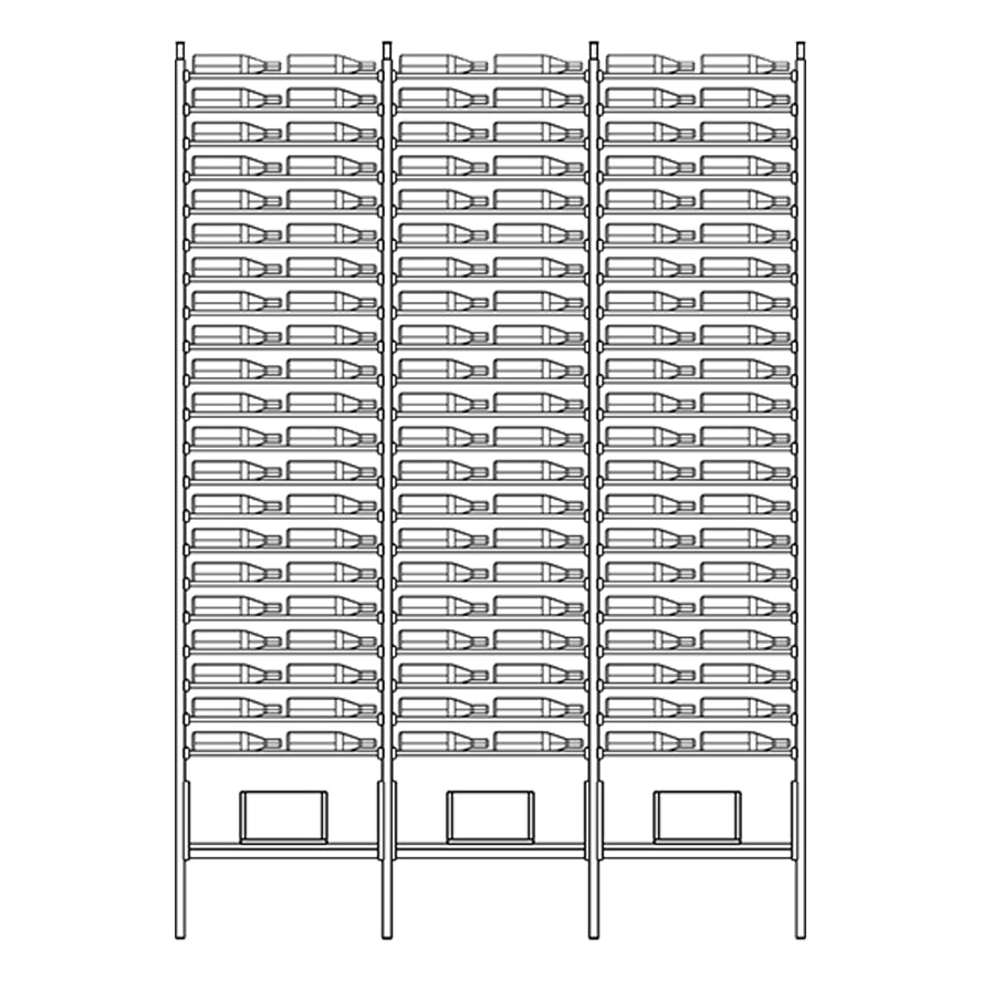Premier Cru Wine Racks Premier Cru Modern - VinoCase - Double Double Double (57 1/4" Wide) - 3 Bottles Deep