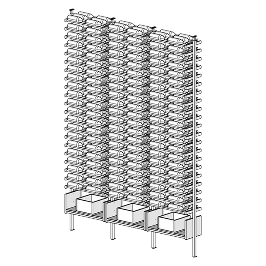 Premier Cru Wine Racks Premier Cru Modern - VinoCase - Double Double Double (57 1/4" Wide) - 3 Bottles Deep