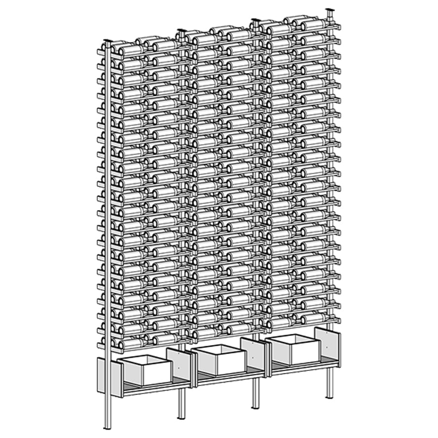Premier Cru Wine Racks Premier Cru Modern - VinoCase - Double Double Double (57 1/4" Wide) - 3 Bottles Deep