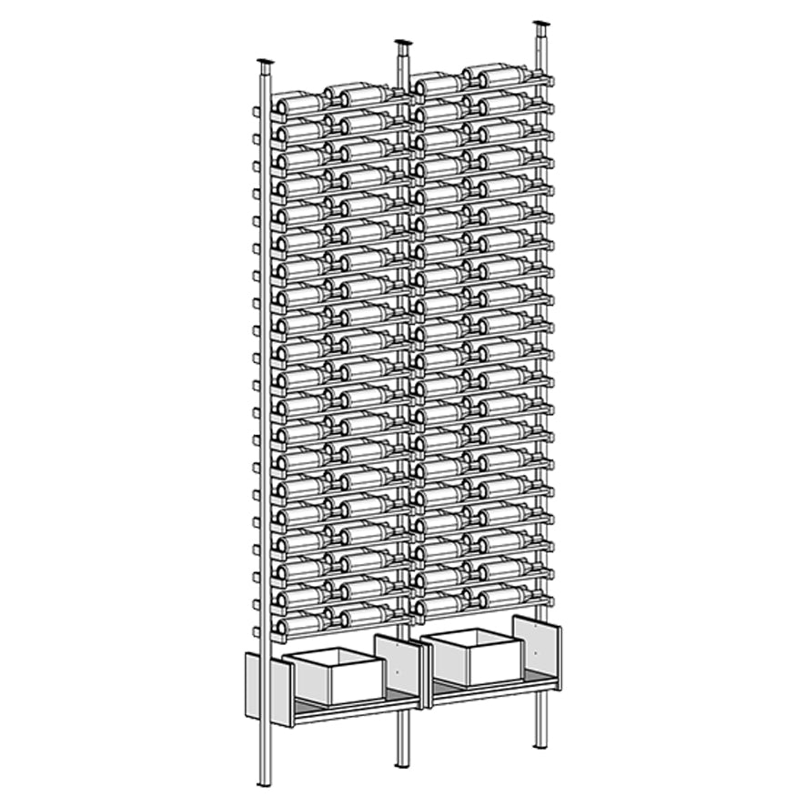 Premier Cru Wine Racks Premier Cru Modern - VinoCase - Double Double (57 1/4" Wide) - 2 Bottles Deep