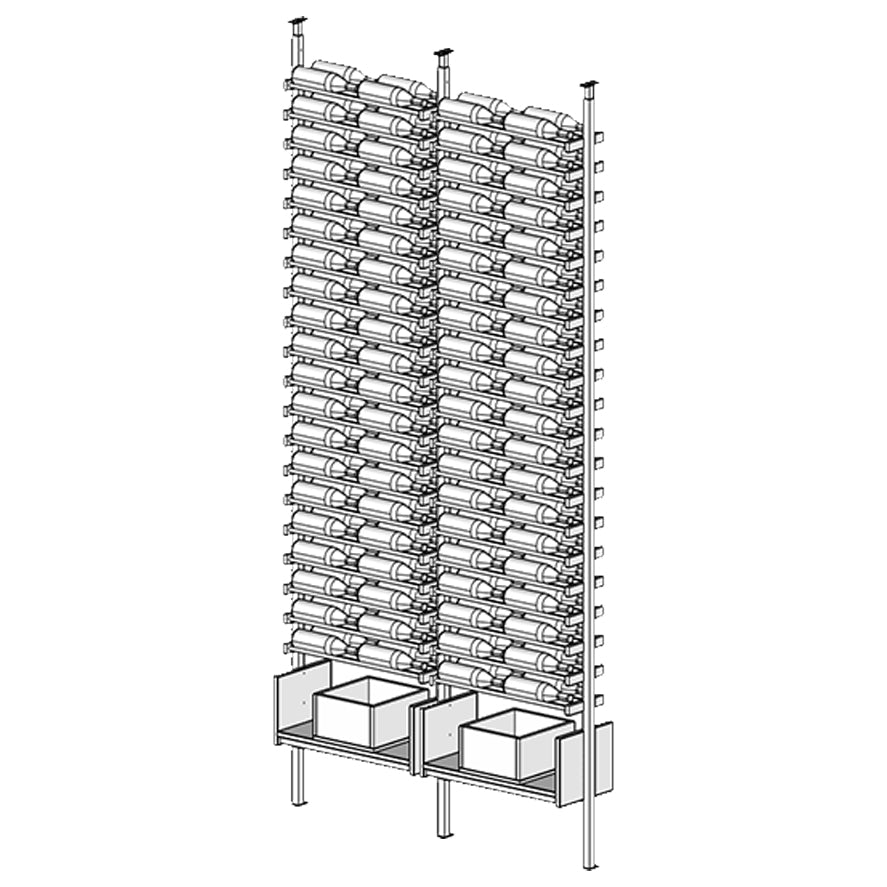 Premier Cru Wine Racks Premier Cru Modern - VinoCase - Double Double (57 1/4" Wide) - 2 Bottles Deep