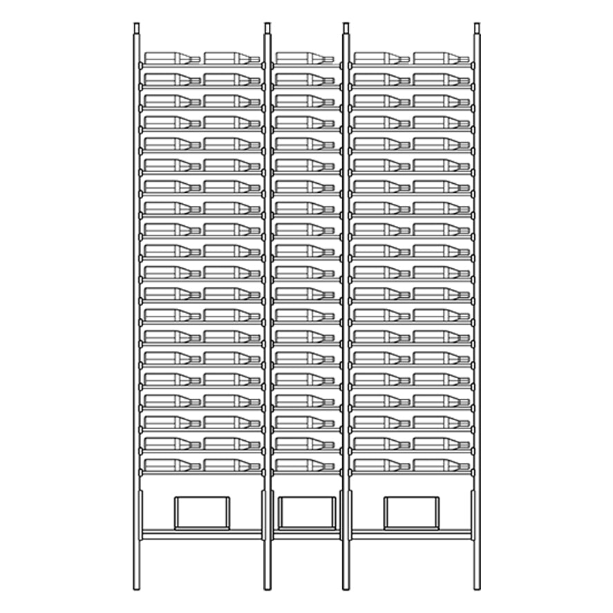Premier Cru Wine Racks Premier Cru Modern - VinoCase - Double Single Double (73 1/4" Wide) - 2 Bottles Deep