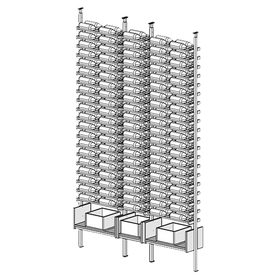 Premier Cru Wine Racks Premier Cru Modern - VinoCase - Double Single Double (73 1/4" Wide) - 2 Bottles Deep