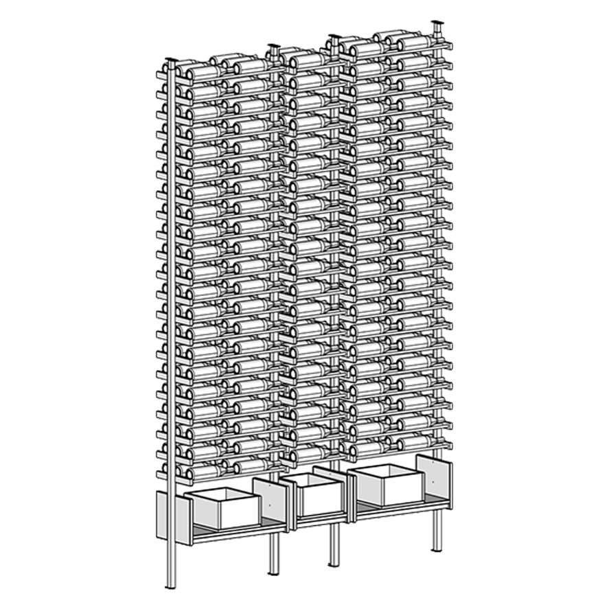 Premier Cru Wine Racks Premier Cru Modern - VinoCase - Double Single Double (73 1/4" Wide) - 3 Bottles Deep