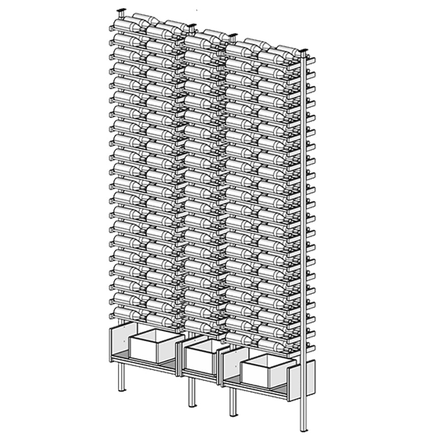 Premier Cru Wine Racks Premier Cru Modern - VinoCase - Double Single Double (73 1/4" Wide) - 3 Bottles Deep
