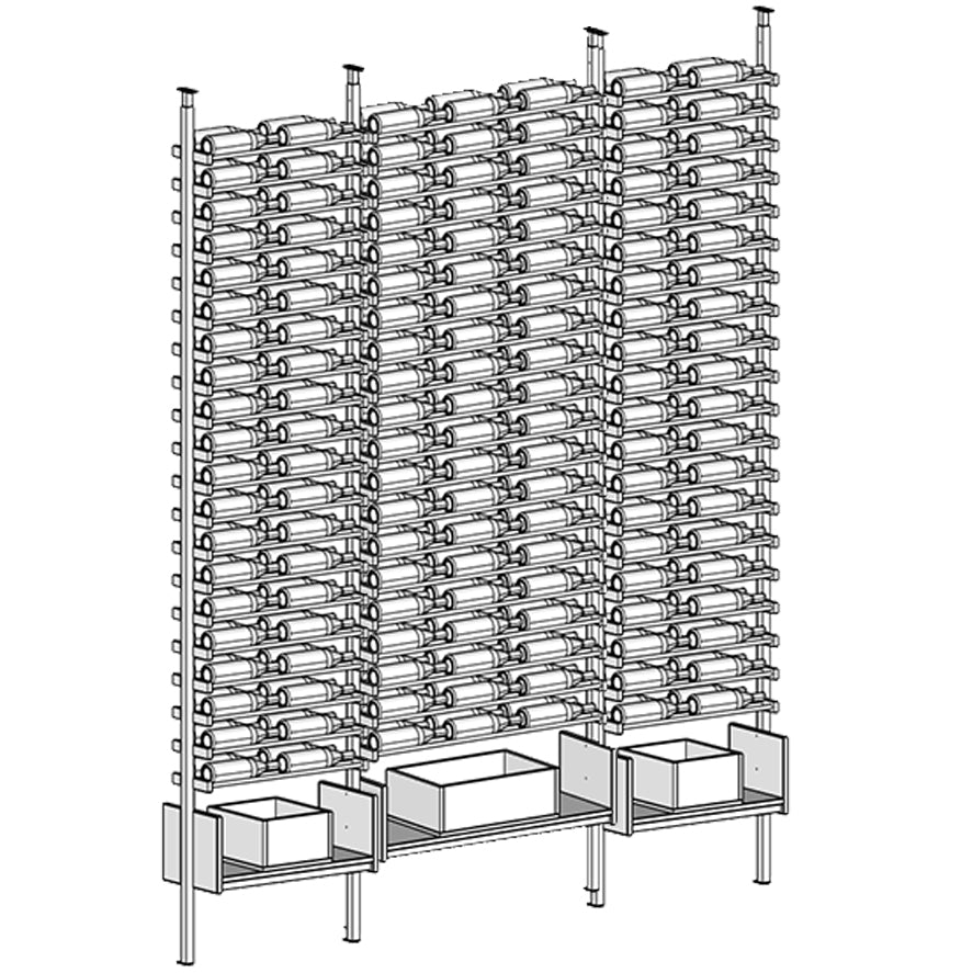 Premier Cru Wine Racks Premier Cru Modern - VinoCase - Double Triple Double (97 1/4" Wide) - 2 Bottles Deep