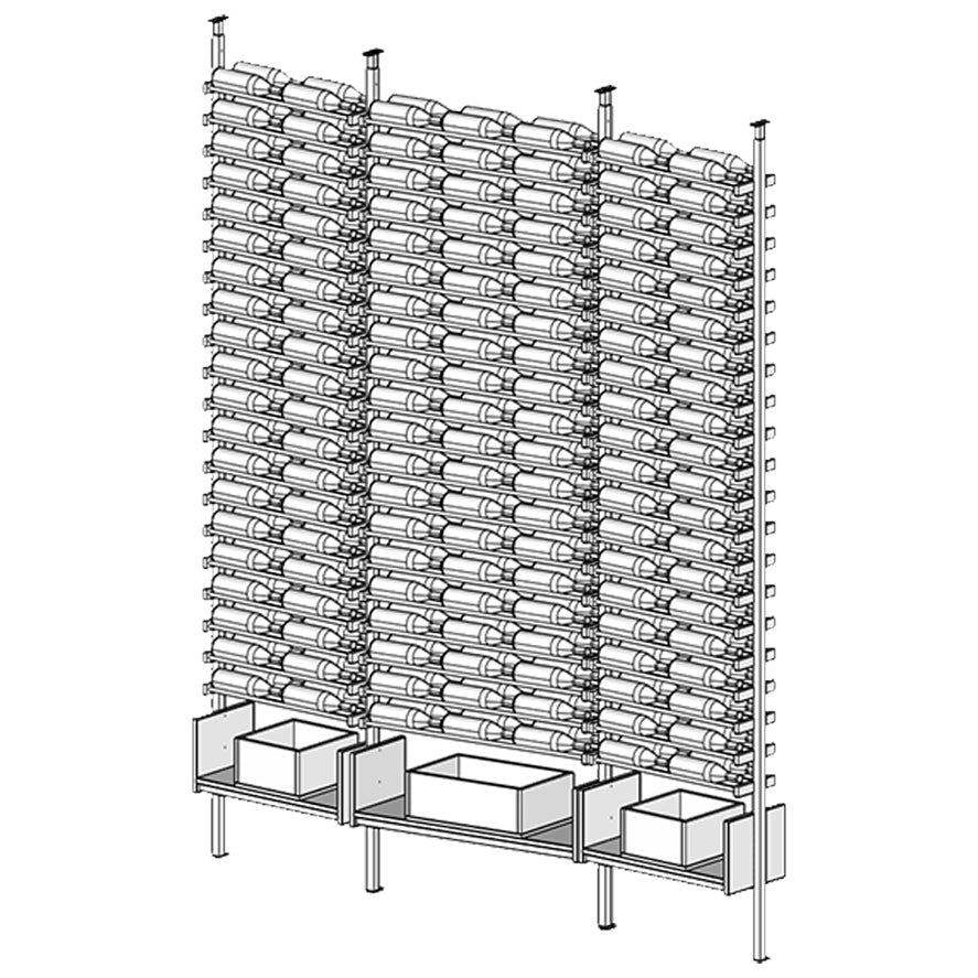 Premier Cru Wine Racks Premier Cru Modern - VinoCase - Double Triple Double (97 1/4" Wide) - 2 Bottles Deep