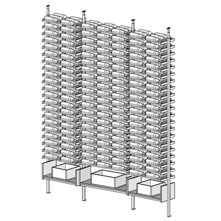 Premier Cru Wine Racks Premier Cru Modern - VinoCase - Double Triple Double (97 1/4" Wide) - 3 Bottles Deep