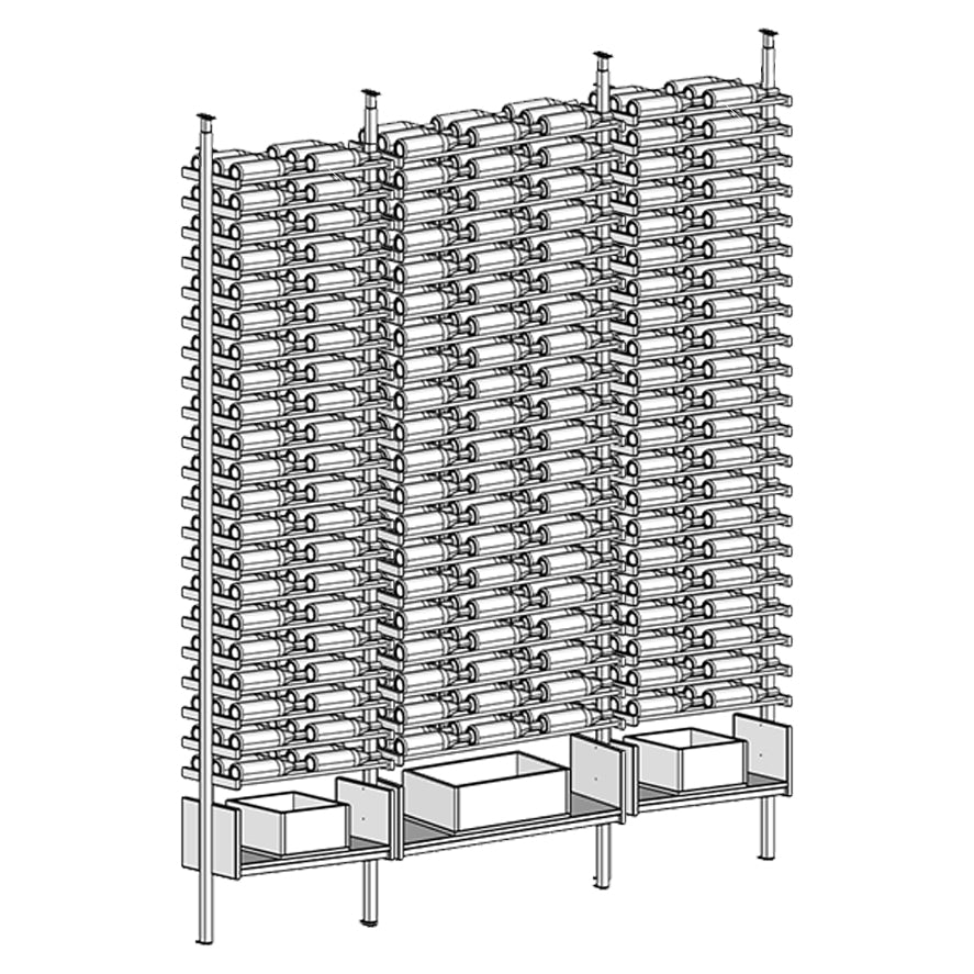 Premier Cru Wine Racks Premier Cru Modern - VinoCase - Double Triple Double (97 1/4" Wide) - 3 Bottles Deep