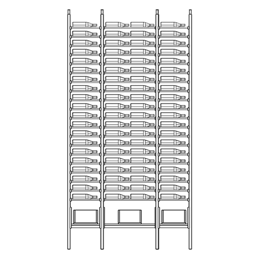 Premier Cru Wine Racks Premier Cru Modern - VinoCase - Single Double Single (61 1/4" Wide) - 2 Bottles Deep
