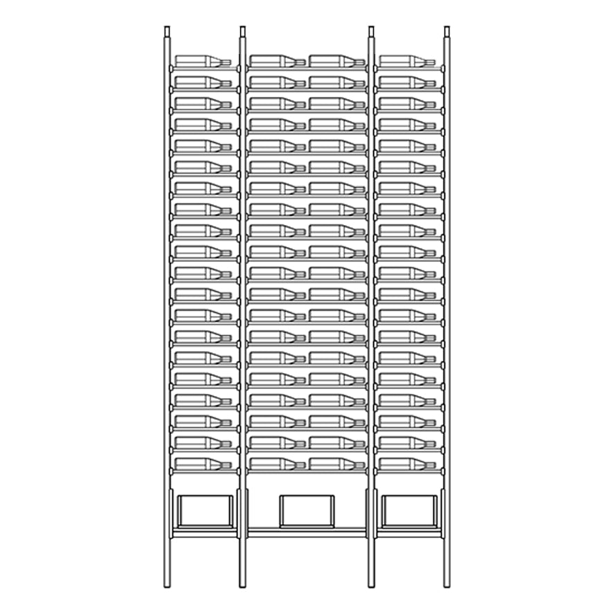 Premier Cru Wine Racks Premier Cru Modern - VinoCase - Single Double Single (61 1/4" Wide) - 3 Bottles Deep