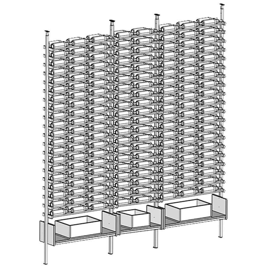 Premier Cru Wine Racks Premier Cru Modern - VinoCase - Triple Double Triple (109 1/2" Wide) - 2 Bottles Deep