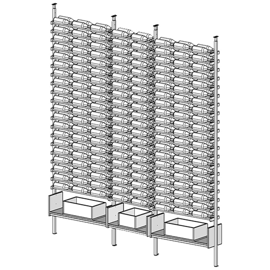 Premier Cru Wine Racks Premier Cru Modern - VinoCase - Triple Double Triple (109 1/2" Wide) - 3 Bottles Deep